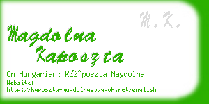 magdolna kaposzta business card